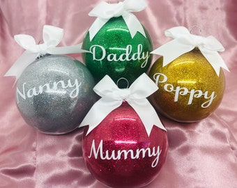 Personalised Christmas Bauble / Christmas Glitter Baubles / Christmas Ornament / Christmas Decoration / bauble christmas