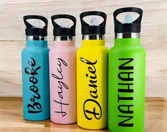 750ml Personalised Kids Drink Bottle/ Straw Drink Bottle / Personalised 750ml Drink Bottle / Water Bottle