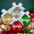 Personalised Christmas Bauble / Christmas Glitter Baubles / Personalised Bauble / Christmas Ornament / Christmas Decoration / Xmas Baubles product logo