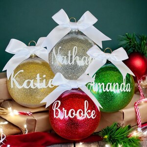 Personalised Christmas Bauble / Christmas Glitter Baubles / Personalised Bauble / Christmas Ornament / Christmas Decoration / Xmas Baubles