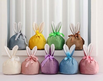 Personalised Velvet Easter Bag / Easter Basket / Easter Bucket / Easter Baskets