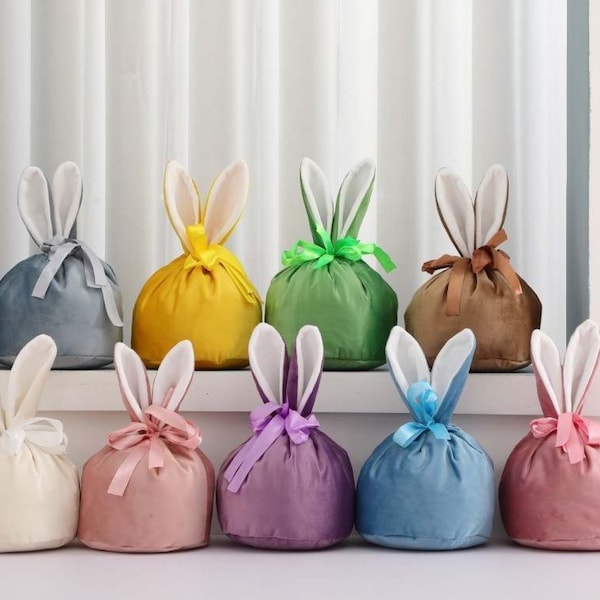Personalised Velvet Easter Bag / Easter Basket / Easter Bucket / Easter Baskets
