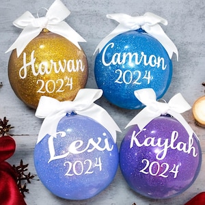 Personalised Christmas Bauble / Christmas Glitter Baubles / Personalised Bauble / Christmas Ornament / Christmas Decoration / Xmas Baubles