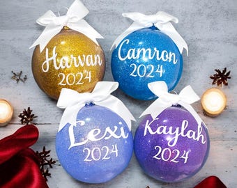 Personalised Christmas Bauble / Christmas Glitter Baubles / Personalised Bauble / Christmas Ornament / Christmas Decoration / Xmas Baubles