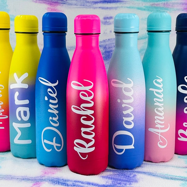 Personalised Ombré Drink Bottle / Personalised Water Bottle / Back To School / Christmas Gift / Kids Drink Bottle / Teacher Gifts
