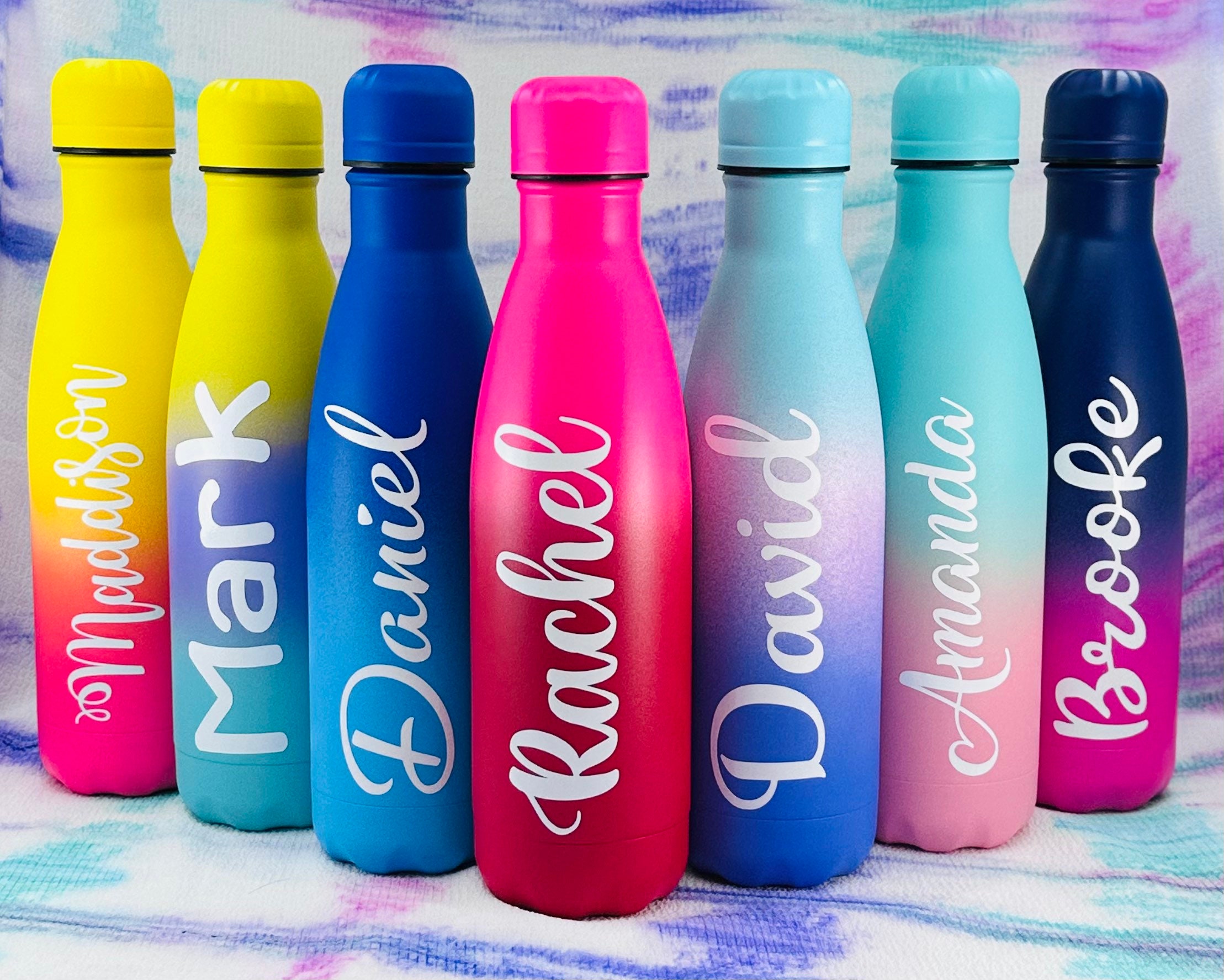 Pastel Ombre Sticker Water Bottle