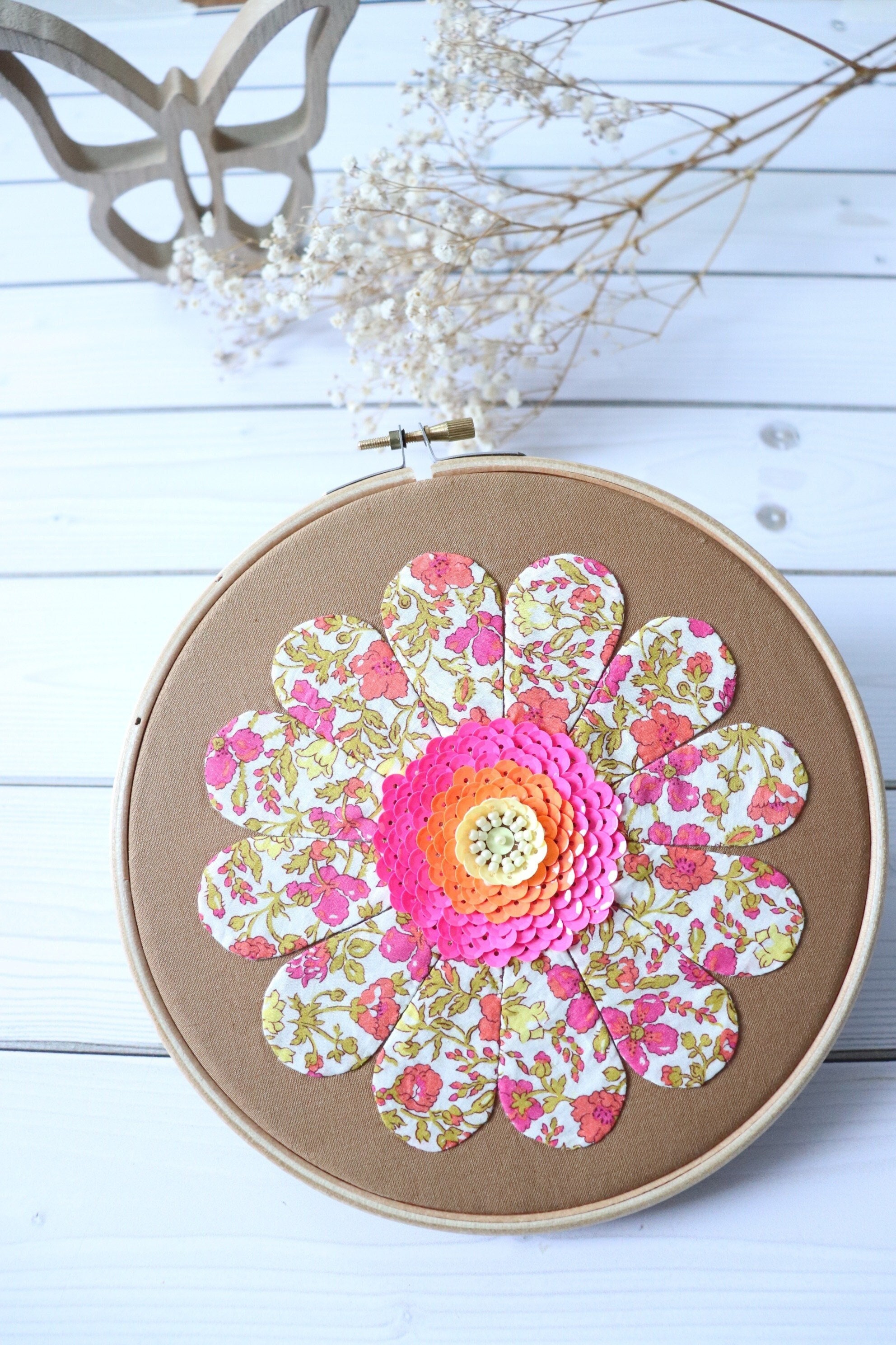 Cadre Déco Fleur en Liberty