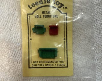 Two Chairs & Sofa Kit 1:144 furniture for miniature dollhouse Vintage New