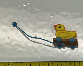 Duck pull toy detailed Vintage New for miniature dollhouse 1/2" or 1/4"?