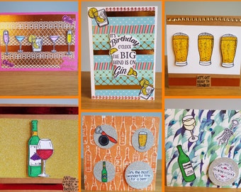 Alcohol Birthday Cards - Wine Lover, Beer Lover, Cocktail Lover, Gin Lover, Greetings Cards.