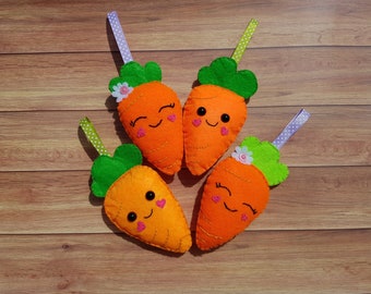 Handmade Felt Decorations - Crafty and Clara the Carrot.