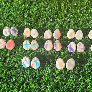 Easter Stud Earrings, Easter Egg Earrings, Cute Earrings, Patterned Earrings, Small Stud Earrings, Colourful Earrings.