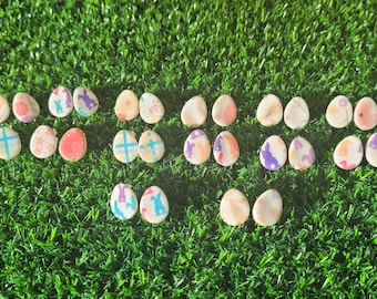 Easter Stud Earrings, Easter Egg Earrings, Cute Earrings, Patterned Earrings, Small Stud Earrings, Colourful Earrings.