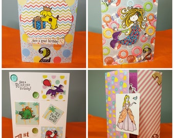 Individual Children's Birthday Cards - Unicorns, Princess, Dragons, Dinosaurs, Spot the Dog, Under the Sea, Cute Critters, Space, pick ages