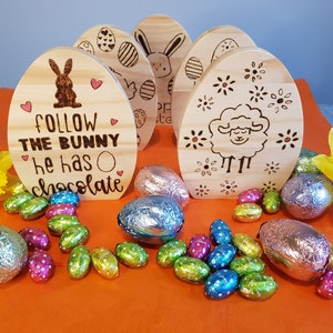 Handmade Wooden Easter Plaque: Pyrography Spring Decor