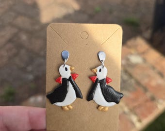 Vampire Goose Earrings: Handmade Polymer Clay Halloween Costume