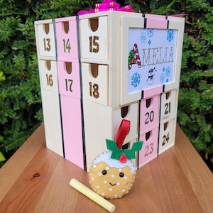 Handmade Wooden Advent Calendar, Re-usable Advent Calendar, Customisable, Colourful, Christmas Present
