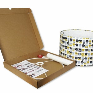 DIY 30cm Drum Lampshade Kit - Use your own fabric & our heat resistant self-adhesive inner to make your unique personalised lampshade30