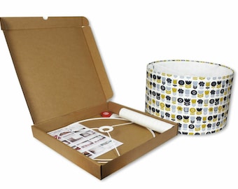 DIY 30cm Drum Lampshade Kit - Use your own fabric & our heat resistant self-adhesive inner to make your unique personalised lampshade30