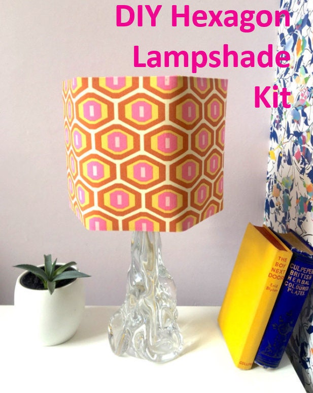 Diy Hexagon Lampshade Kit Use Your Own, Make Your Own Lampshade With Wallpaper