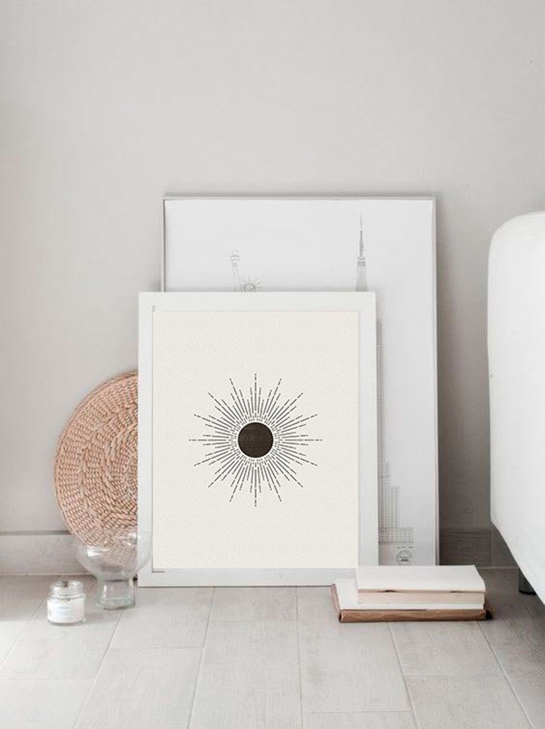 Mid Century Modern Art Decor Set of 3 Abstract Stripe Print Etsy