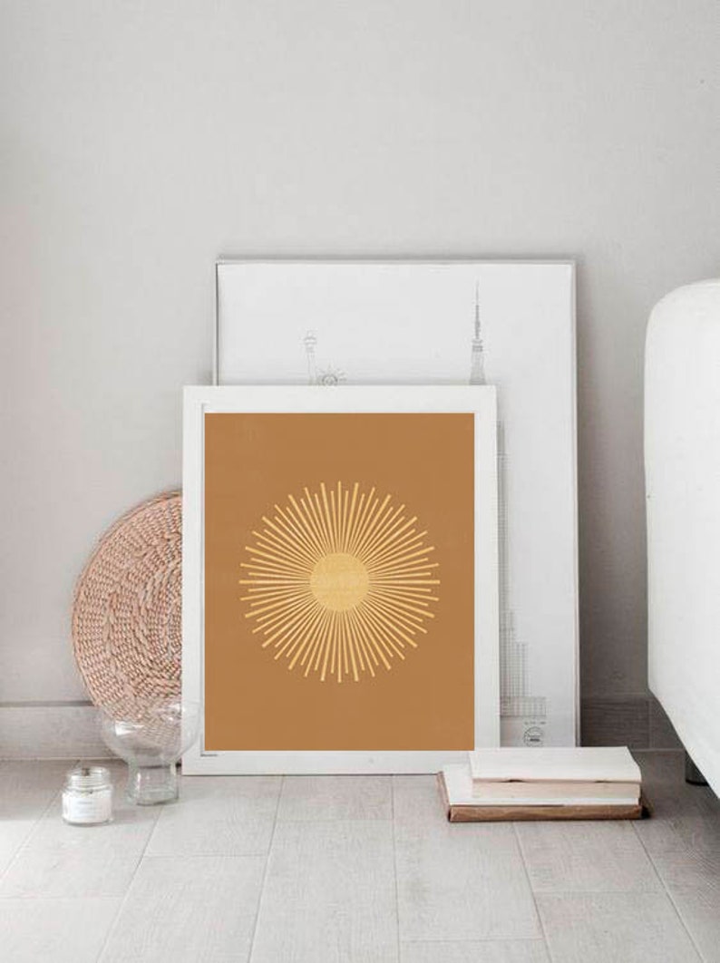 Sun Wall Art Sunshine Wall Prints Boho Decor Minimalist Print Etsy