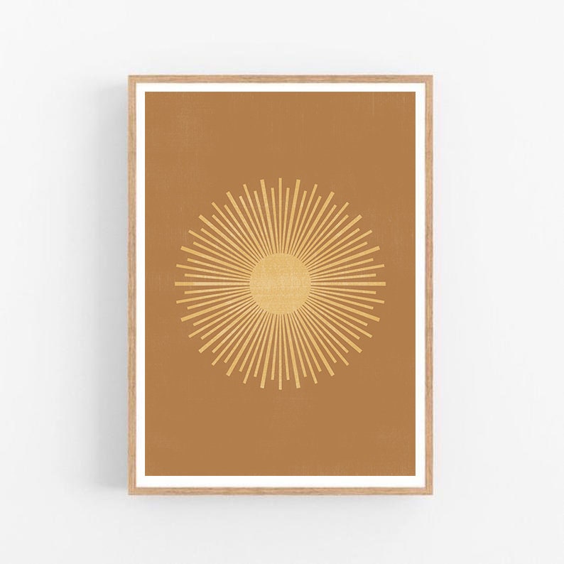Sun Wall Art Sunshine Wall Prints Boho Decor Minimalist Print Etsy