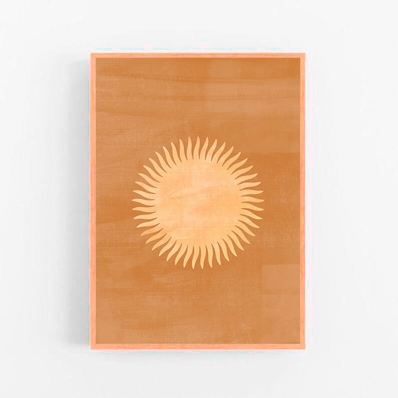 Sun Wall Art Sunshine Wall Prints Boho Decor Minimalist Print Etsy