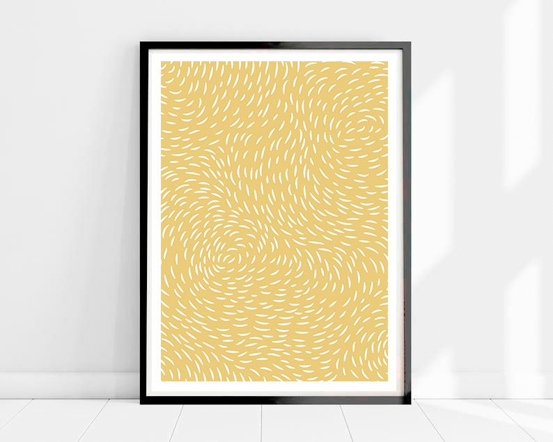 Yellow Abstract Art Print Set of 3 Boho Decor Neutral Wall Art Etsy