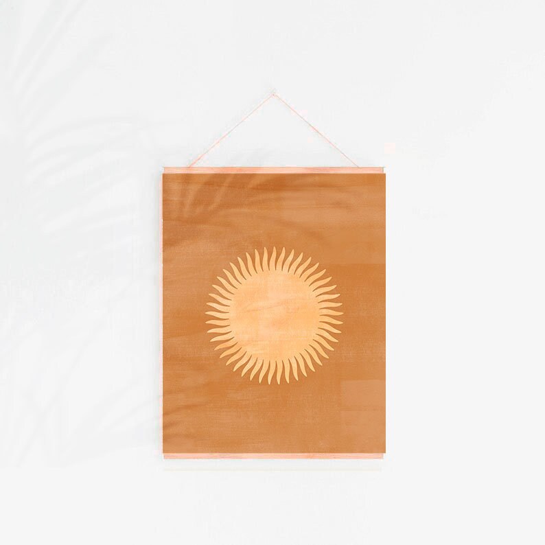 Sun Wall Art Sunshine Wall Prints Boho Decor Minimalist Print Etsy