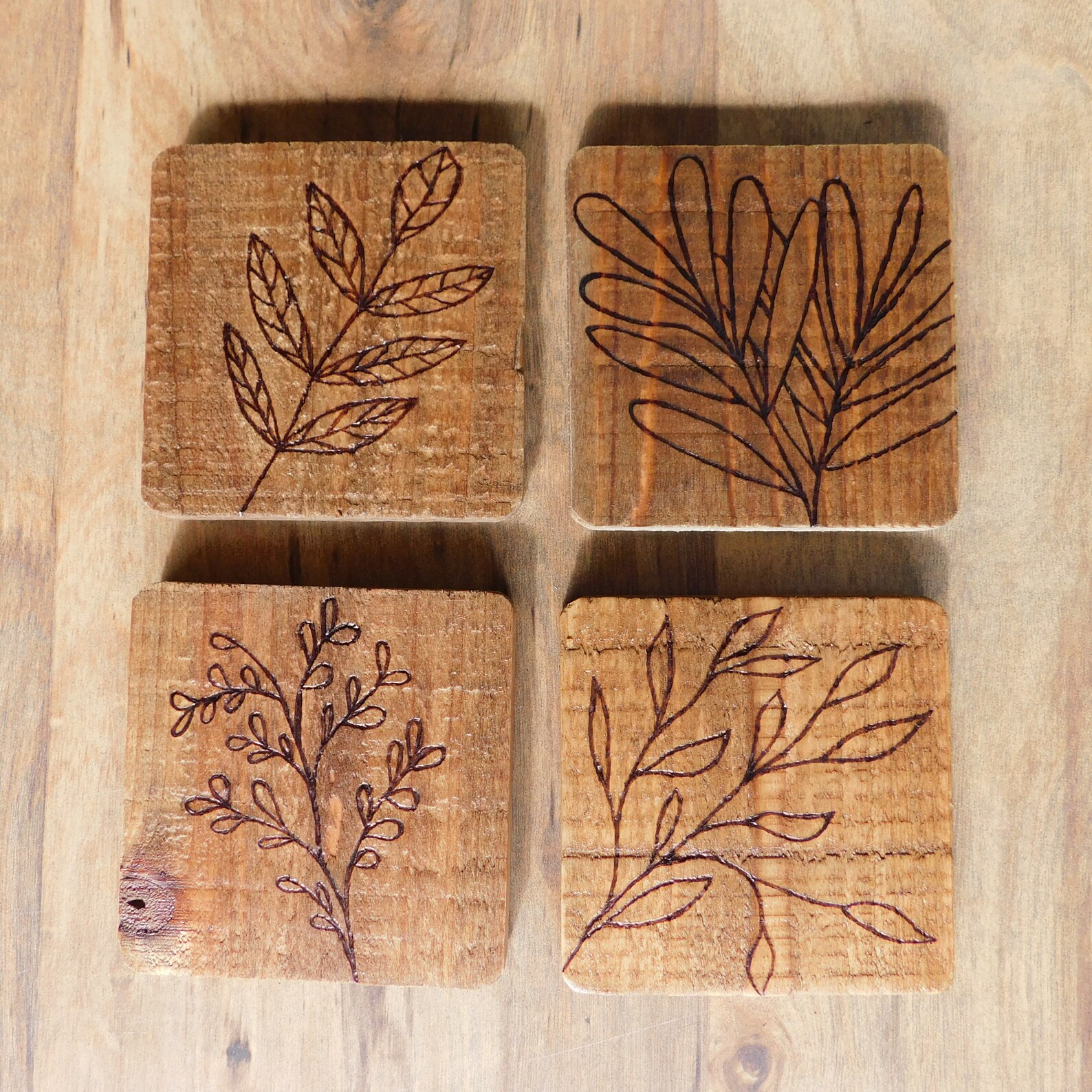 Wood coasters custom woodburning Etsy