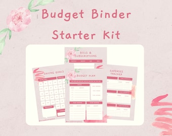 Rosa budgetutskriftbara saker (startpaket med budgetpärm)