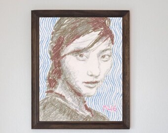 Disegno A Cera Su Carta, Serie "Bellezza e Vertigine", Originale Ed Unico