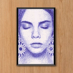 Disegno fatto con penna Bic, Serie "Bellezza e Vertigine", Originale ed Unico