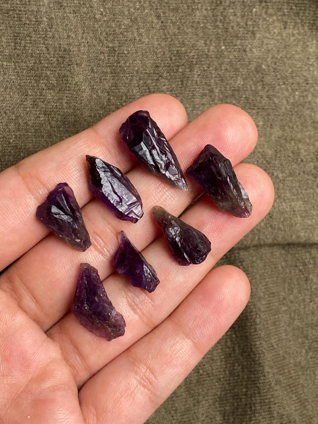 7 PCS Natural Amethyst Rough Stone Lot Amethyst Crystal for Energy ...