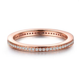 1.70 mm Moissanite Certified D, VVS1, Full Round D, VVS1 Eternity Band, Colorless Moissanite Full Circle All-Moissanite Anniversary Band