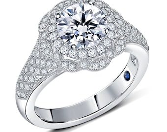 Solitaire Moissanite Ring Nearly 4.00 Cts , White Moissanite Diamond 925 Sterling Silver Ring Engagement Promise Ring , Wedding Ring