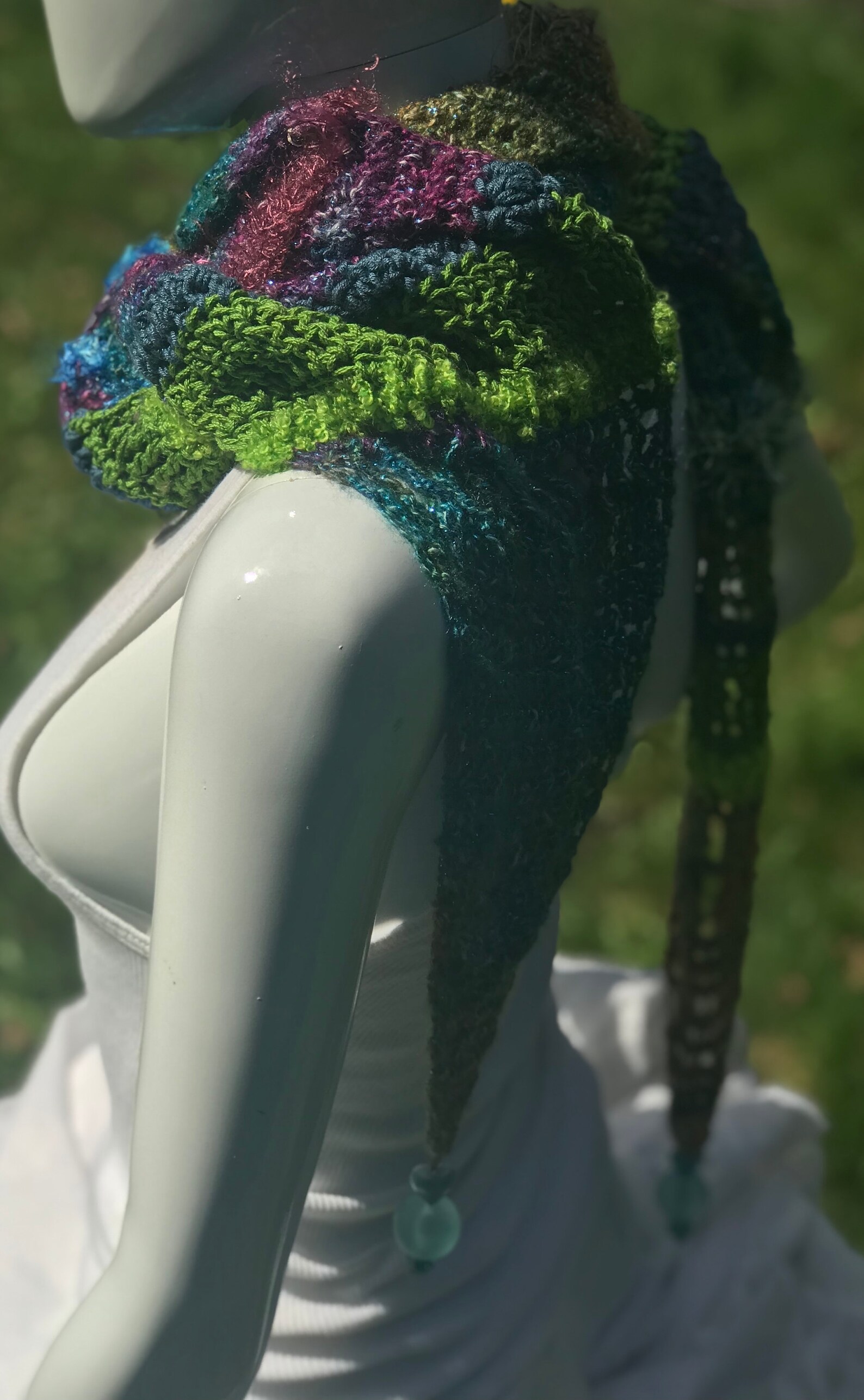 FREE FORM SCARF With Beads Etsy