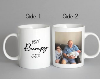 Personalised Bampy Mug, Best Grandad Ever, Personalised Gift For Grandad, Pops, Bampy, Grandpa, Papa, Fathers Day Gift, Photo Mug for Pops