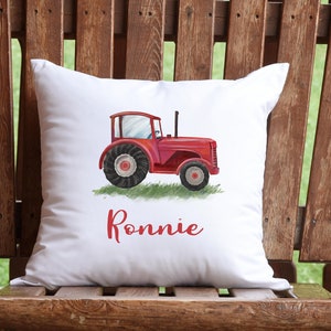 Personalised Tractor Cushion, Farm theme Cushion, Farm Theme Decor, Tractor Room Decor, Nursery Pillow Boys Room, Personalised Tractor Gift