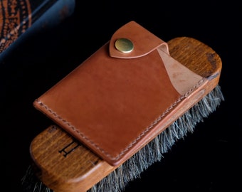 Versterkt leer - Horween Shell Cordovan EDC Snap-kaarthouder.