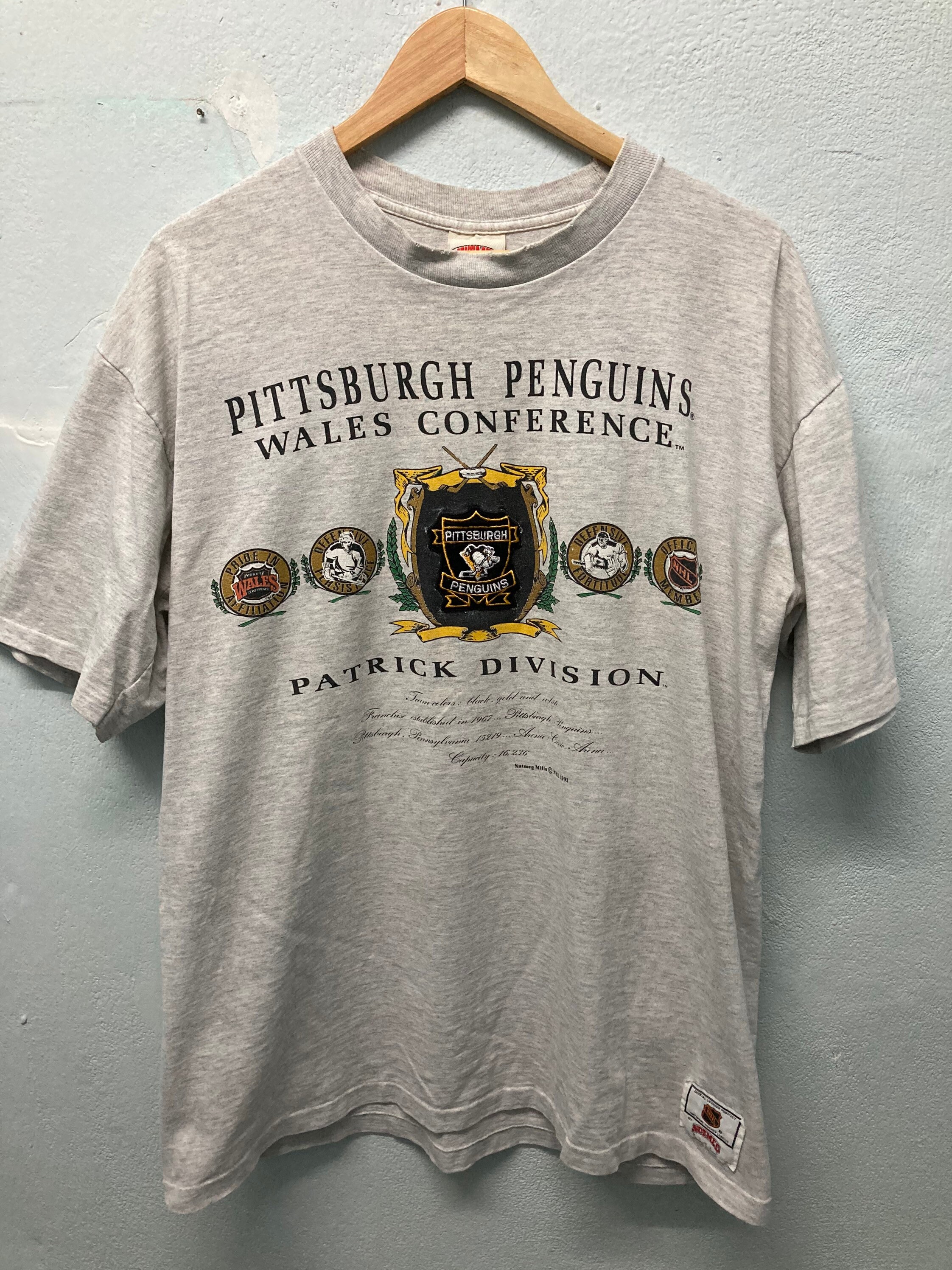 Vintage Penguins Shirt : Vintage 1991-92 Pittsburgh Penguins Back To Back Stanley Cup Champs Xl