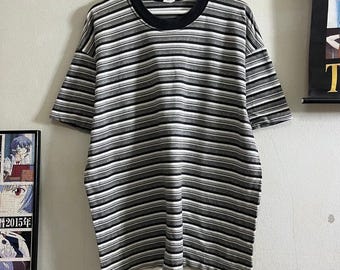 Vintage 90er Jahre Streifen T-Shirt Gr. XL