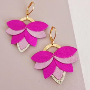 Flower earrings - Gold-plated jewelry - Handmade creation - Christmas gifts for women - Agatiz