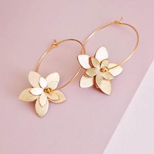 Flower earrings - Gold-plated jewelry - Handmade creation - Christmas gifts for women - Agatiz