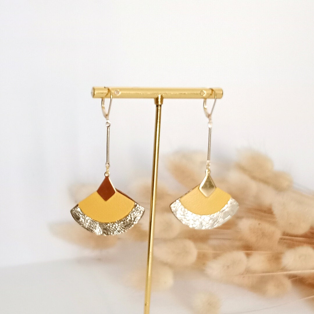 Boucles D'Oreilles Éventail Chinoises - Design Vintage Avec Pompons, Asymétriques, Alliage - 6