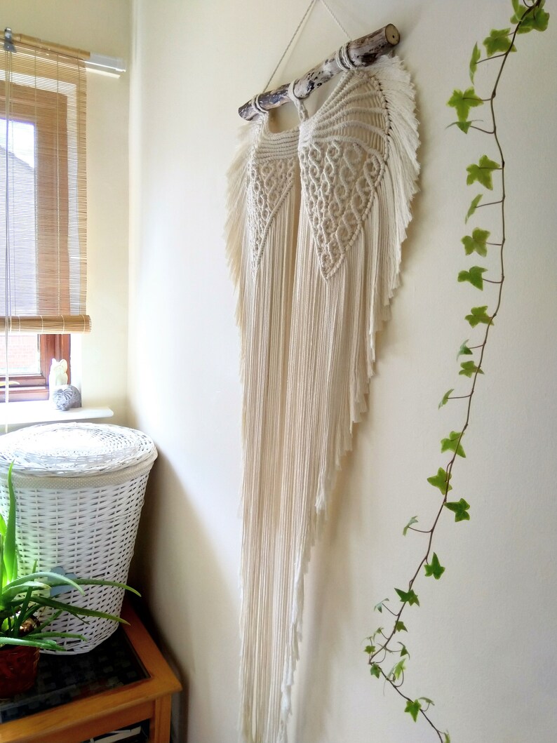 Large Macrame Angel Wings Wall Hanging Etsy