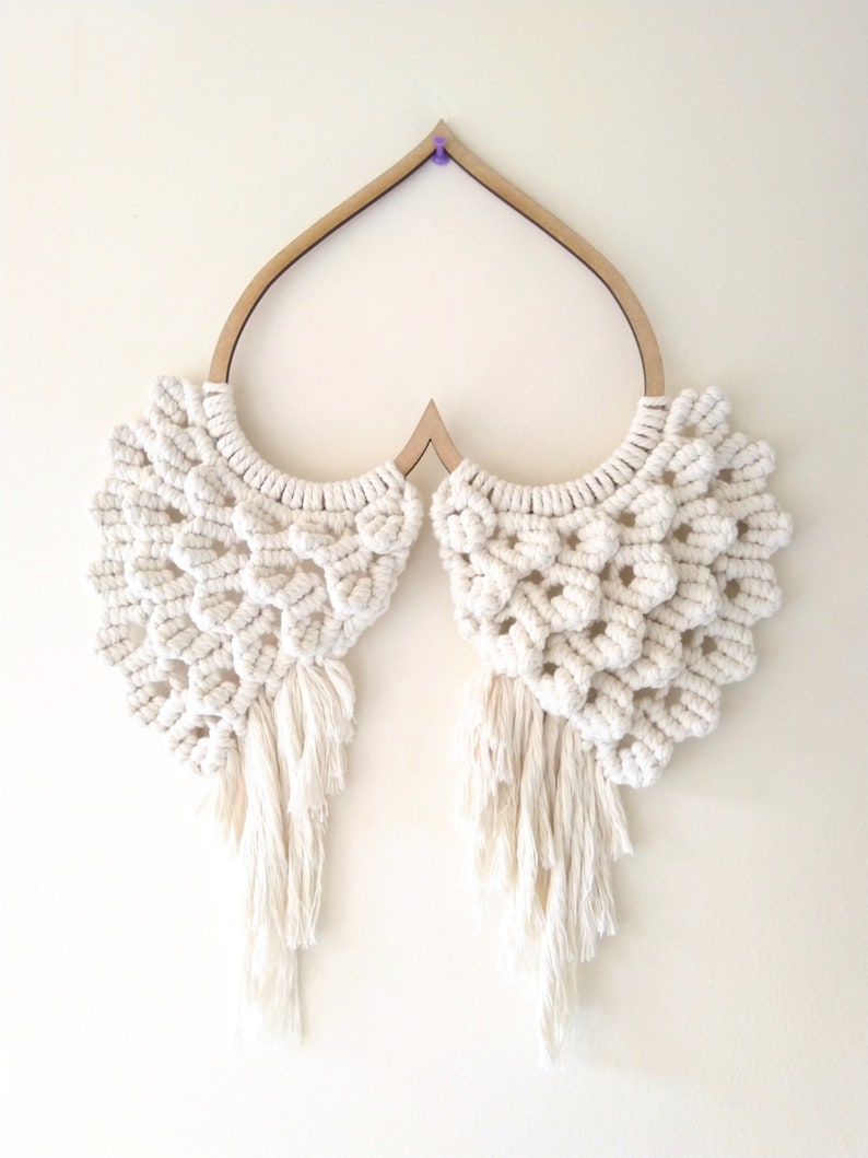 Macrame Angel Wings Wall Hanging Etsy