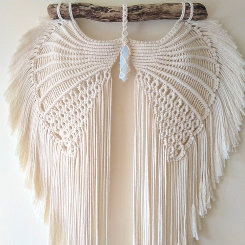 Large Macrame Angel Wings Wall Hanging XL Etsy