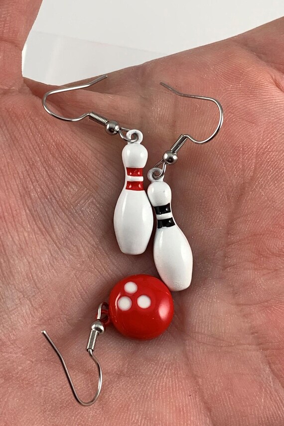 Bowling Pin & Ball Earrings Bowling Ball Earrings Sports Etsy